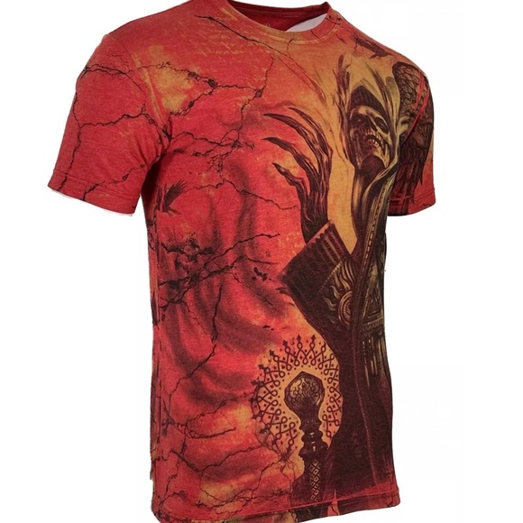 Rebel Saint By Affliction Men's T-shirt TRANSYLVANIA Biker Skull Tattoo S-5XL - Picture 5 of 9